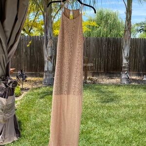 🌸$5 Poetry maxi lace dress, salmon pink, NWT size M